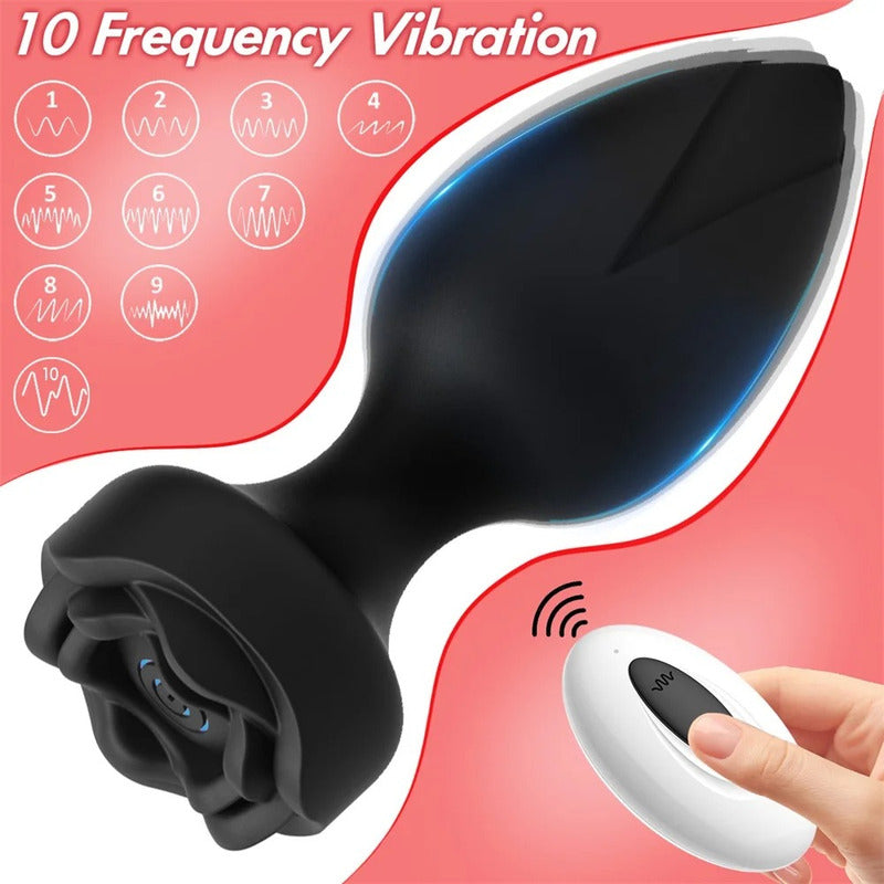 Plug Anal Vibrador Rosa Carga Usb Control Remoto 10 Vibracio