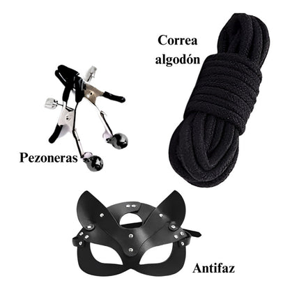 Kit De 10 Piezas Bdsm Color Negro