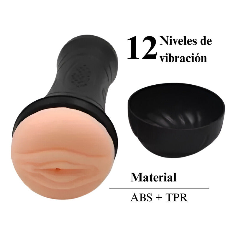 Masturbador Masculino Vagina Gemido Usb 12 Vibraciones