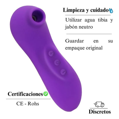 Succionador De Clitoris Con Vibrador 10 Funciones Recargable