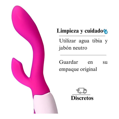 Vibrador Dual Silicona Velocidades Estimulador Clítoris