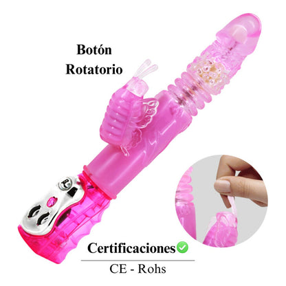 Dildo Vibrador Consolador Rotatorio Empuje Multivelocidad