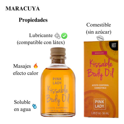 Lubricante Efecto Caliente Aceite Masajes Íntimo Pink Lady