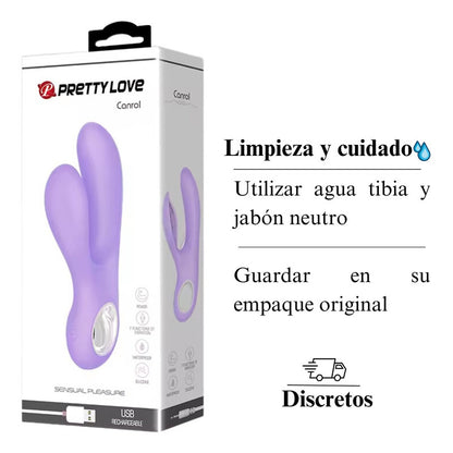 Vibrador Consolador Rabbit Doble Estimulador Multivelocidad