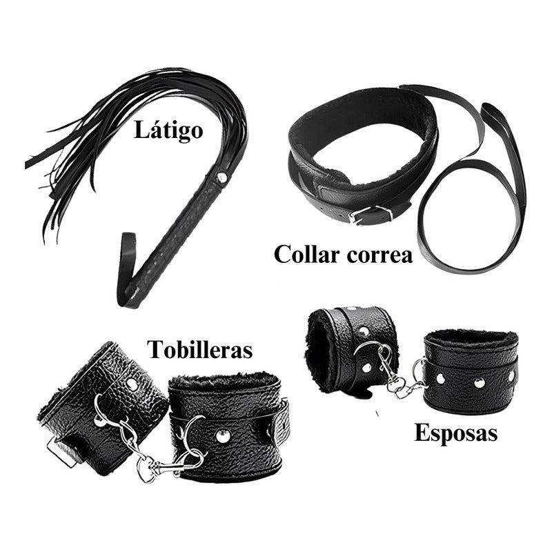 Set Kit 10 En 1 Accesorios Fetiche Bdsm Bondage Mundo Erótic