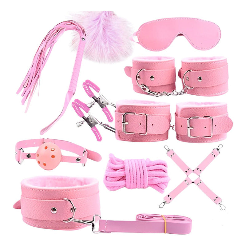 Set Kit 10 En 1 Accesorios Fetiche Bdsm Bondage