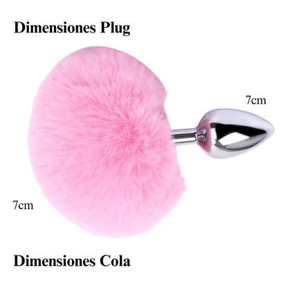 Plug Anal Cola De Conejo Rabbit Butt Plug Premium Aluminio