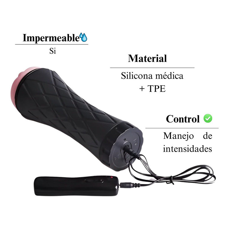 Masturbador Masculino Control 7 Vibraciones Usb Vagina