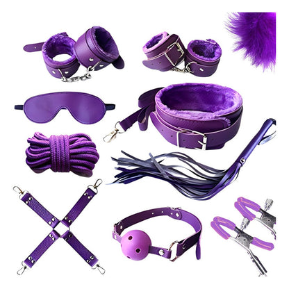 Set Kit 10 En 1 Accesorios Fetiche Bdsm Bondage