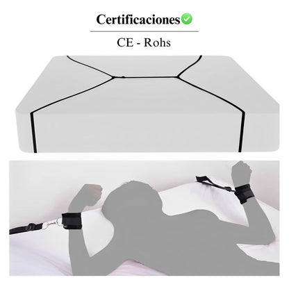 Set Bondage Restricción Grilletes Cama Bdsm