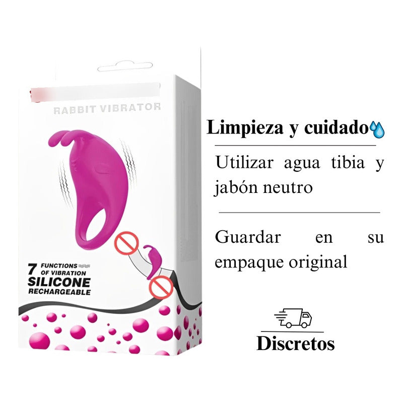 Anillo Pene Estimulador Y Vibrador Rabbit 7 Velocidades