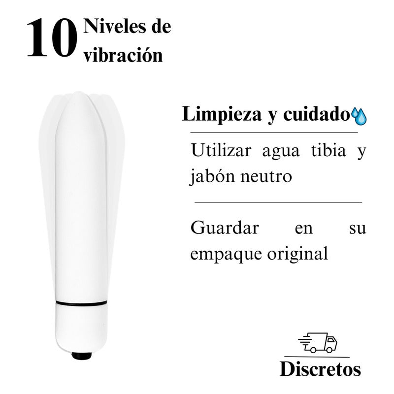 Consolador Bullet Vibrador 10 Velocidades Resistente Al Agua