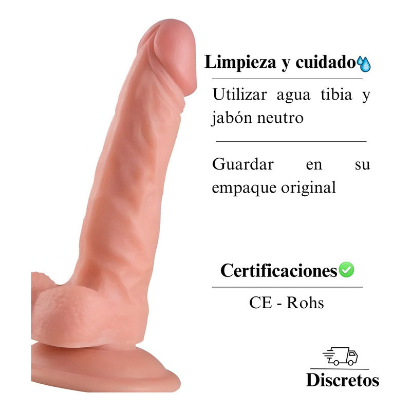 Dildo Pene Real Con Testiculos Y Venas 19,5 Cm 8