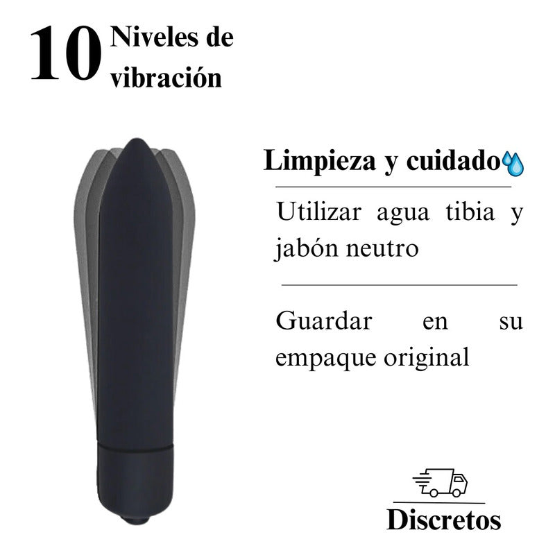 Consolador Bullet Vibrador 10 Velocidades Resistente Al Agua