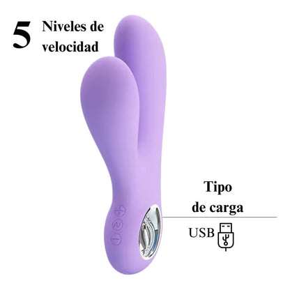 Vibrador Consolador Rabbit Doble Estimulador Multivelocidad