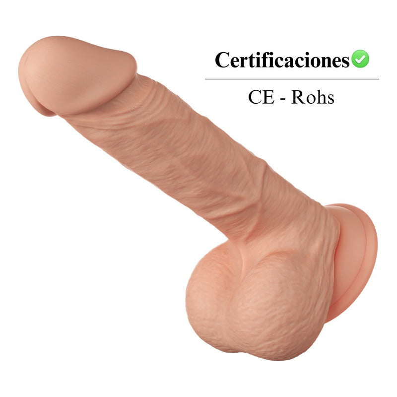 Dildo Realista Pene Consolador Ventosa Estimulador  22 Cm