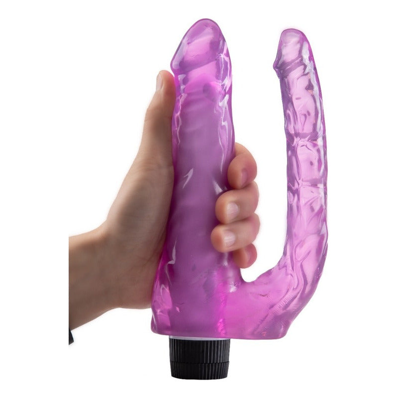 Dildo Vibrador Doble Penetración Vaginal Y Anal Resistente