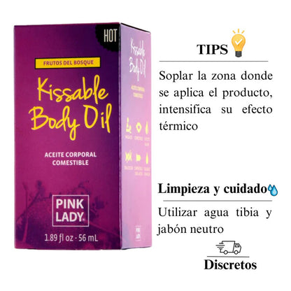 Lubricante Efecto Caliente Aceite Masajes Íntimo Pink Lady