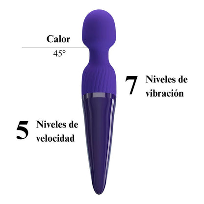 Vibrador Consolador Wand Efecto Calor Multivelocidades