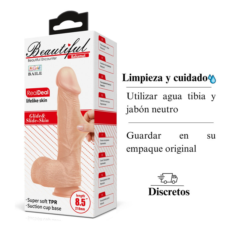 Dildo Realista Pene Consolador Ventosa Estimulador  22 Cm