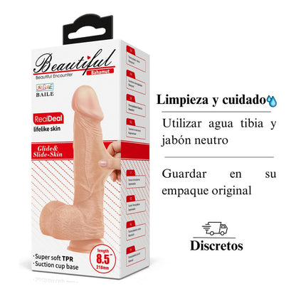 Dildo Realista Pene Consolador Ventosa Estimulador  22 Cm