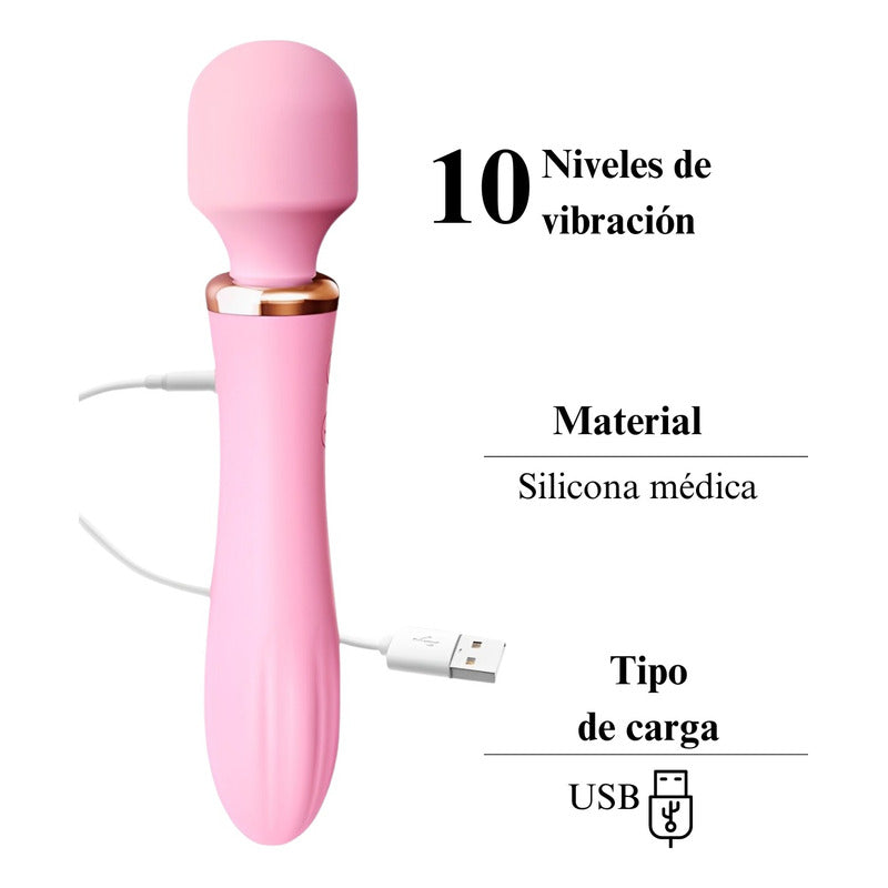 Vibrador Doble Cabezal Top Con 10 Frecuencias De Vibración