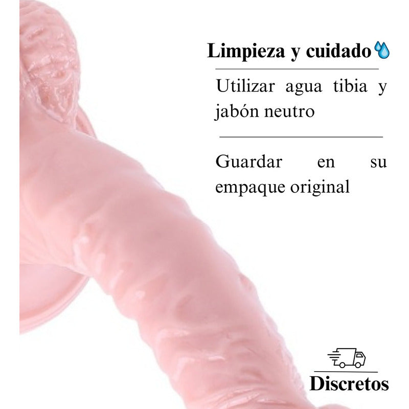 Consolador Ventosa Pene Realista Dildo Piel 20 Cm