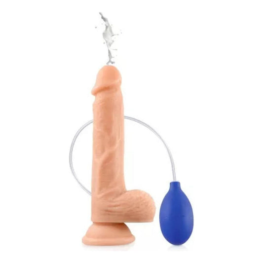 Dildo Realista Flexible Eyaculador Rociador Ventosa Silicona