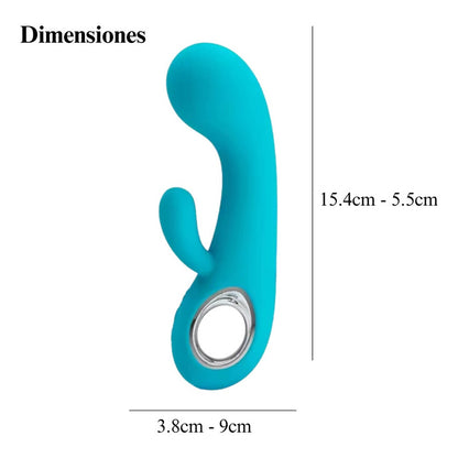 Vibrador Consolador Usb Silicona Doble Estimulación 15.4cm