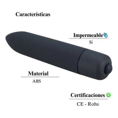 Consolador Bullet Vibrador 10 Velocidades Resistente Al Agua