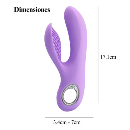 Vibrador Consolador Rabbit Doble Estimulador Multivelocidad