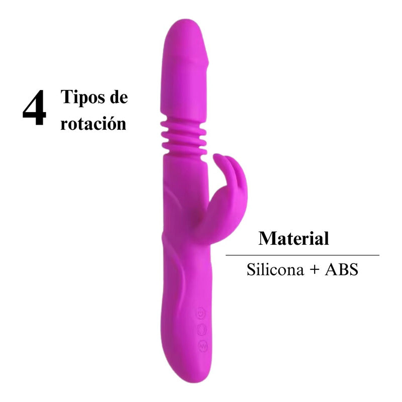 Vibrador Consolador Multivelocidad Rotación Integrada 27cm