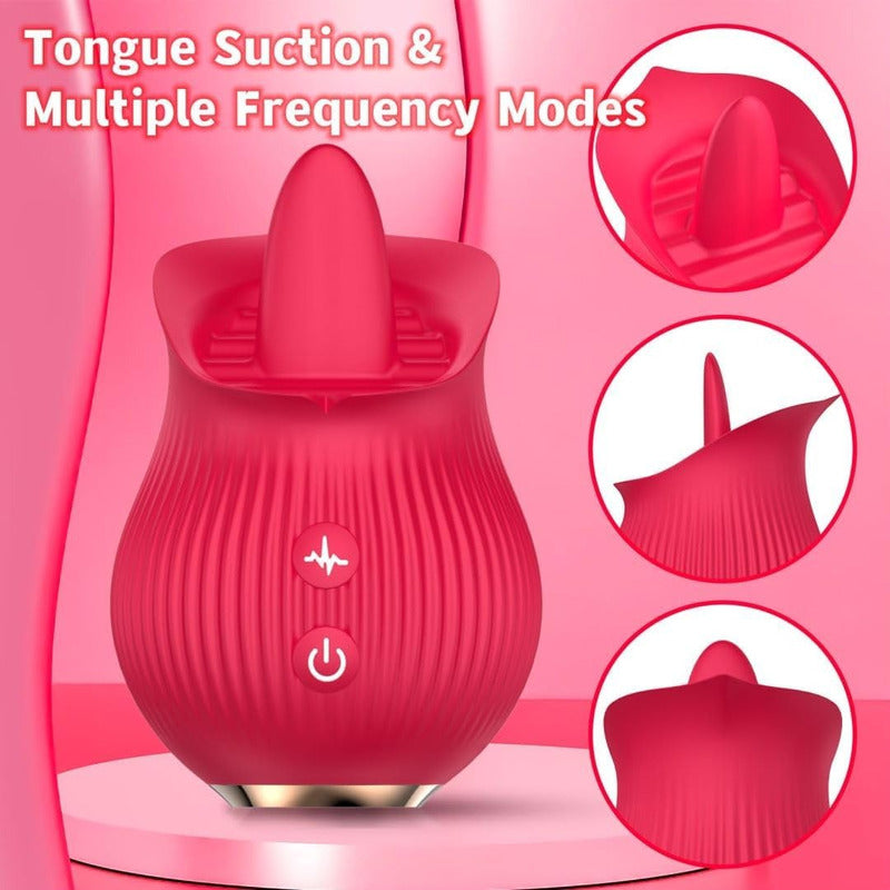 Estimulador De Clitoris Rosa Con Lengua Usb 12 Vibraciones