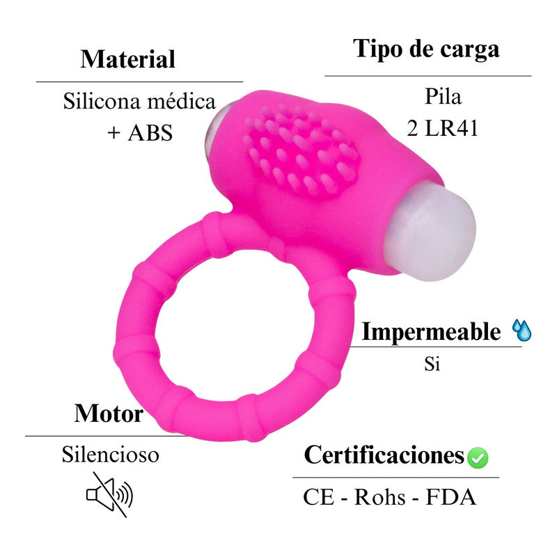 Anillo Para Pene Vibración Estimulador Prolonga Coito