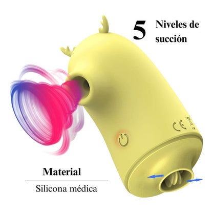 Estimulador Clitoris 2 En 1 Succionador Con Lengua Vibrador