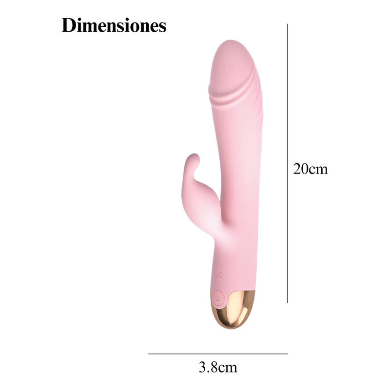 Vibrador Doble Con Estimulador De Punto G - Rosado - Verde