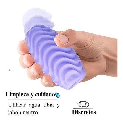 Masturbador Manual Huevo Silicona Textura Doble Reversible