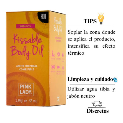 Lubricante Efecto Caliente Aceite Masajes Íntimo Pink Lady