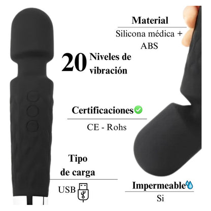 Vibrador Luxery Con Conexión Usb 20 Frecuencias De Vibración