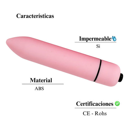 Consolador Bullet Vibrador 10 Velocidades Resistente Al Agua