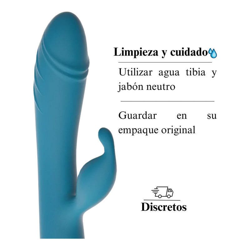 Vibrador Doble Con Estimulador De Punto G - Rosado - Verde