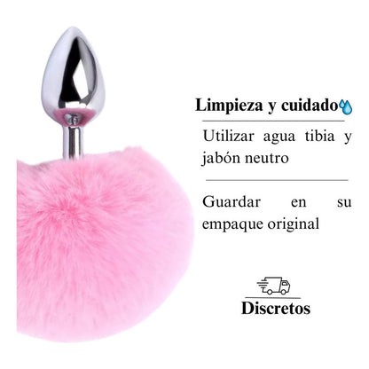 Plug Anal Cola De Conejo Rabbit Butt Plug Premium Aluminio