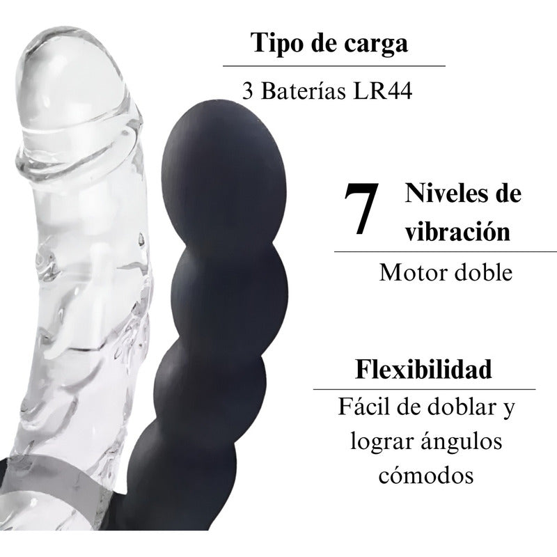 Anillo Vibrador Anal Beads Strap Penetracion 7 Velocidades