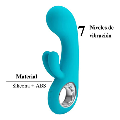 Vibrador Consolador Usb Silicona Doble Estimulación 15.4cm