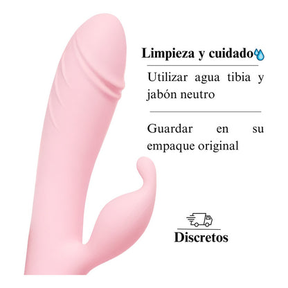 Vibrador Doble Con Estimulador De Punto G - Rosado - Verde