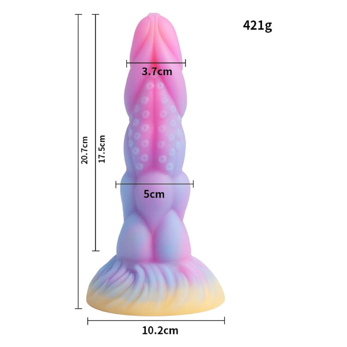 Dildo Consolador Unicornio Ventosa Luminoso Brilla En Noche